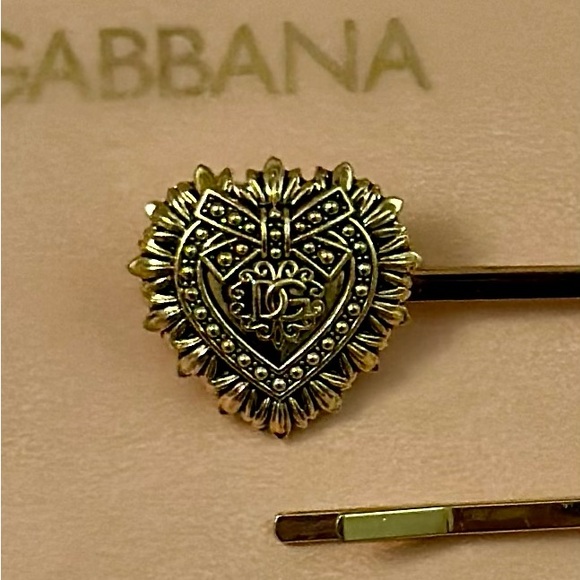 Dolce & Gabbana Devotion Gold Heart Hair Clips